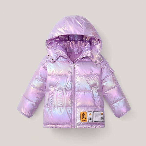 Särava efektiga ja kapuutsiga talvejope tüdrukutele - kaks mudelit