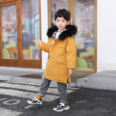 Μακρύ παιδικό μπουφάν διπλής όψης για κορίτσια και αγόρια - με κουκούλα