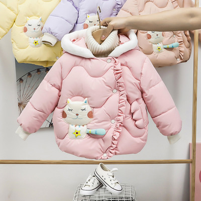 Zimska dječja jakna za djevojčice sa kopčanjem sa strane
