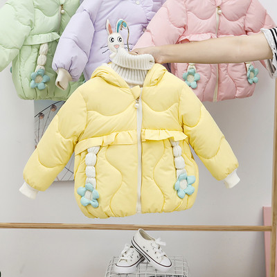 Μοντέρνο παιδικό χειμερινό μπουφάν για κορίτσια με κουκούλα