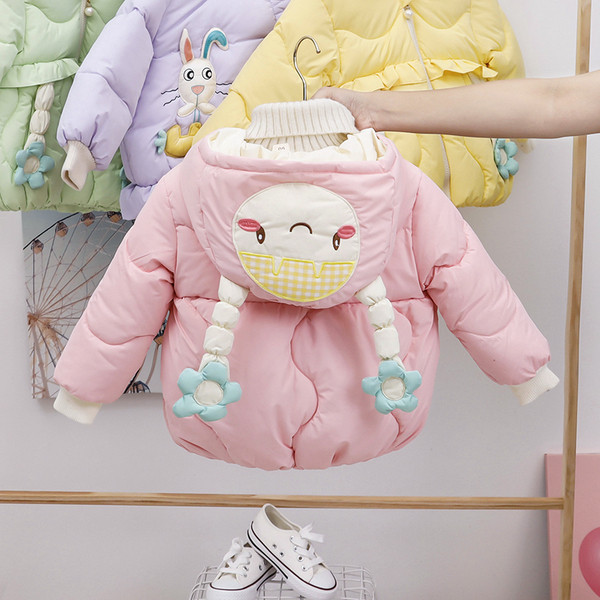 Μοντέρνο παιδικό χειμερινό μπουφάν για κορίτσια με κουκούλα