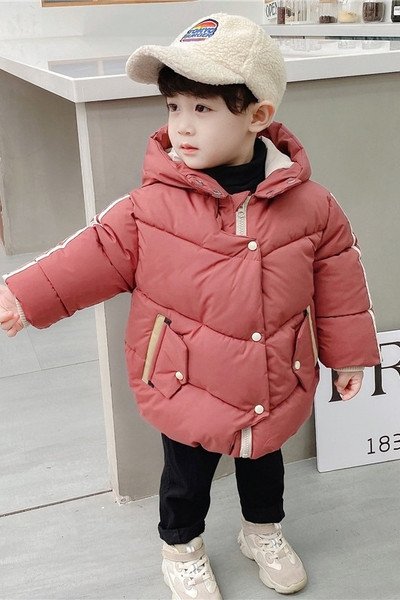 Dječja jakna za dječake s gumbima i kapuljačom