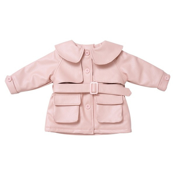 Καθημερινό παιδικό μπουφάν με ζώνη και τσέπες κατάλληλο για κορίτσια