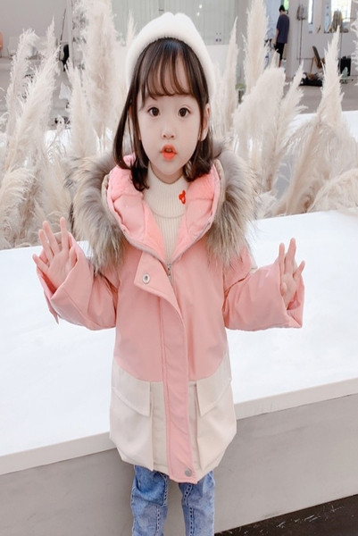 Dječja ležerna jakna s kapuljačom i paperjem za djevojčice