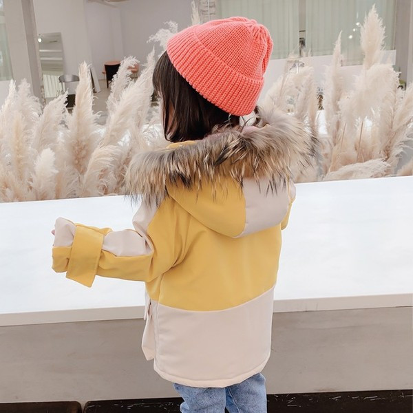 Dječja ležerna jakna s kapuljačom i paperjem za djevojčice