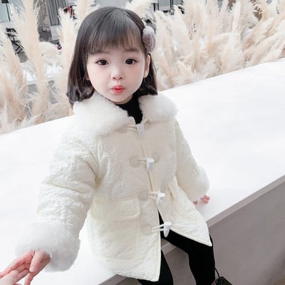 Tüdrukutele sobiv sule ja nööpidega laste vabaaja jope