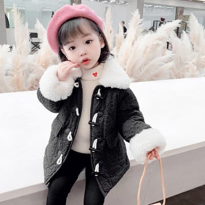 Tüdrukutele sobiv sule ja nööpidega laste vabaaja jope