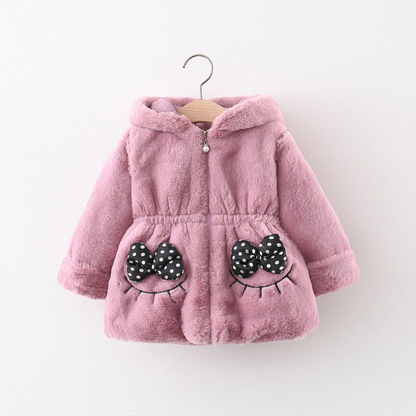 Μοντέρνο παιδικό παλτό με κορδέλες και τρισδιάστατο στοιχείο - δύο μοντέλα