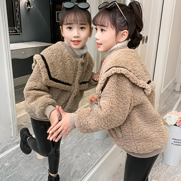 Καθημερινό μπουφάν για κορίτσια με κουμπιά και τσέπες