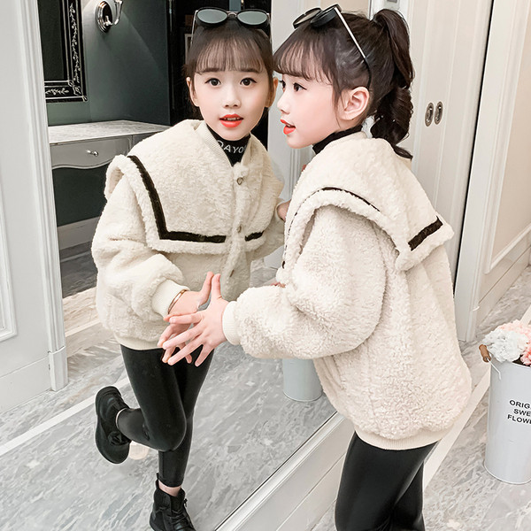 Καθημερινό μπουφάν για κορίτσια με κουμπιά και τσέπες