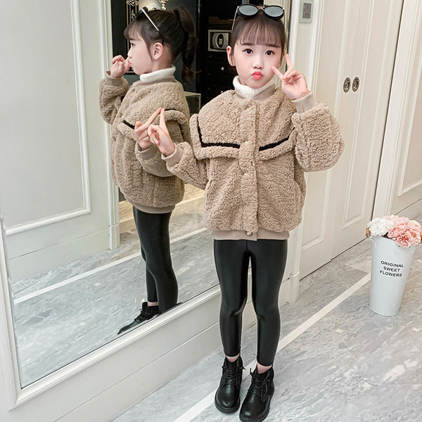 Καθημερινό μπουφάν για κορίτσια με κουμπιά και τσέπες