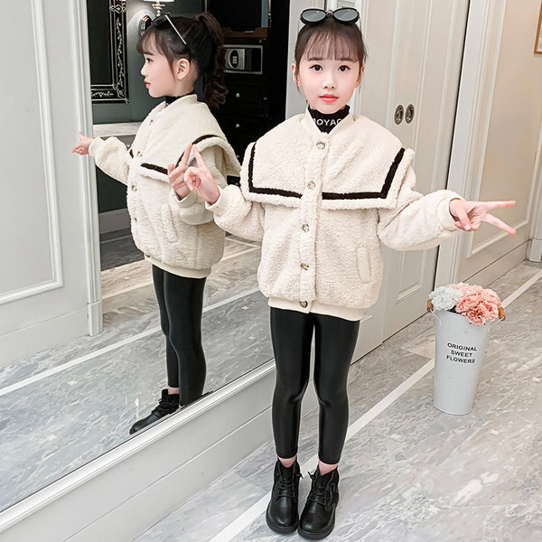 Καθημερινό μπουφάν για κορίτσια με κουμπιά και τσέπες