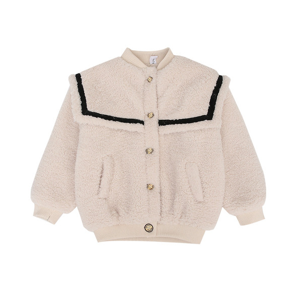 Καθημερινό μπουφάν για κορίτσια με κουμπιά και τσέπες