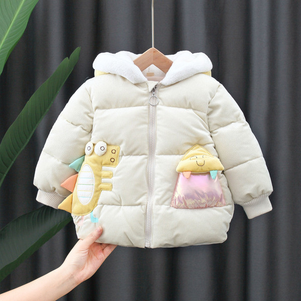 3D elemendi ja sulekapuutsiga laste talvejope