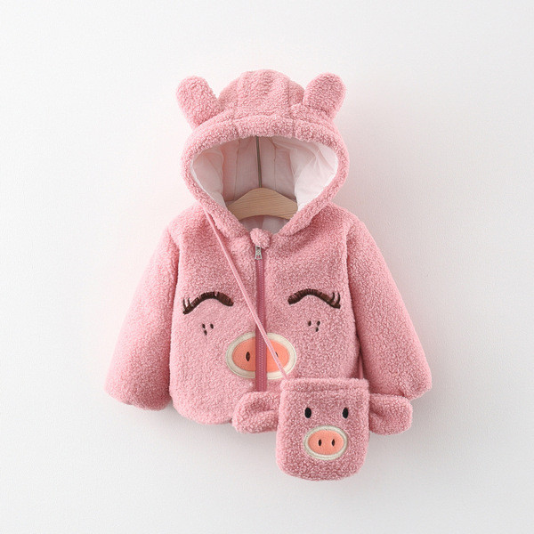 Geaca copii model nou cu broderie si gluga pentru fete