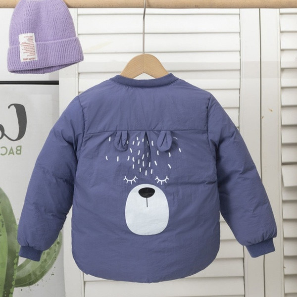 Παιδικό φθινοπωρινό μπουφάν με κουμπιά και χρωματιστό απλικέ - δύο μοντέλα