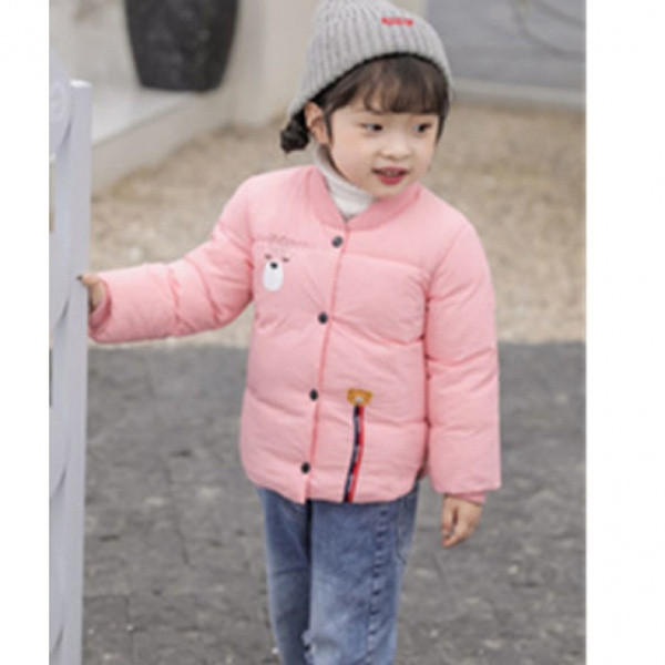 Παιδικό φθινοπωρινό μπουφάν με κουμπιά και χρωματιστό απλικέ - δύο μοντέλα