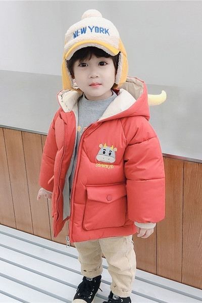 Παιδικό μπουφάν για αγόρια με τρισδιάστατο στοιχείο στη πλάτη και κεντήματα