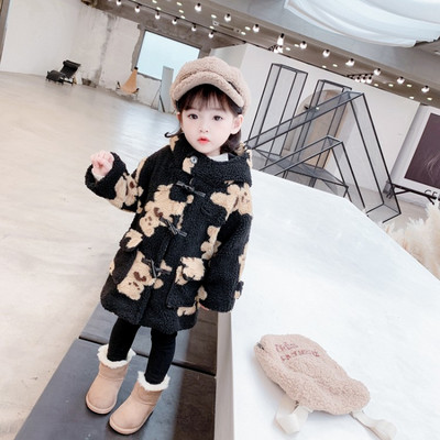 Igapäevane nööpide ja taskutega laste pikk jope