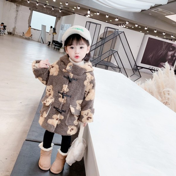 Igapäevane nööpide ja taskutega laste pikk jope