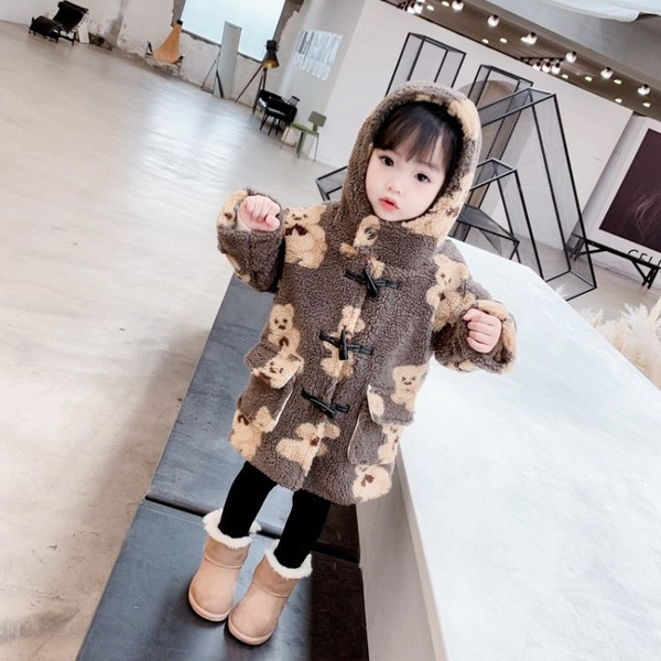 Igapäevane nööpide ja taskutega laste pikk jope