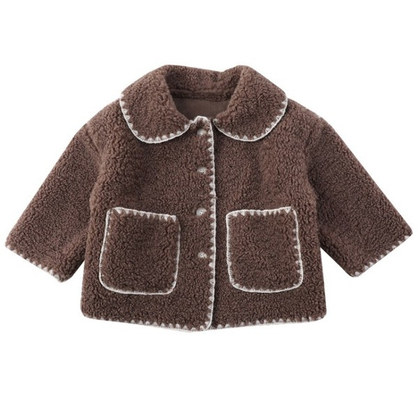 Moderna dječja jakna s gumbima i džepovima za djevojčice