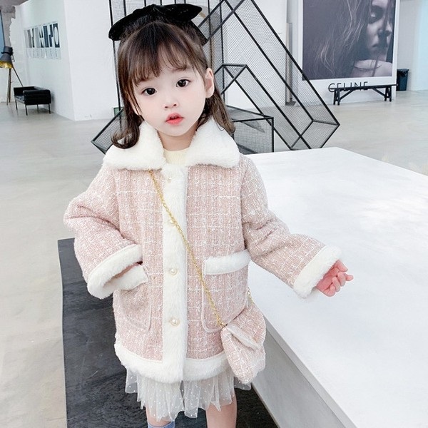 Ležerna dječja jakna s toplom postavom i džepovima pogodna za djevojčice