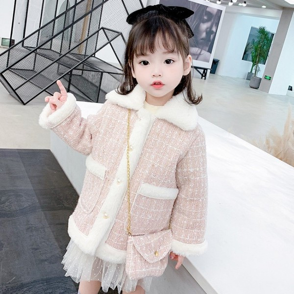 Ležerna dječja jakna s toplom postavom i džepovima pogodna za djevojčice