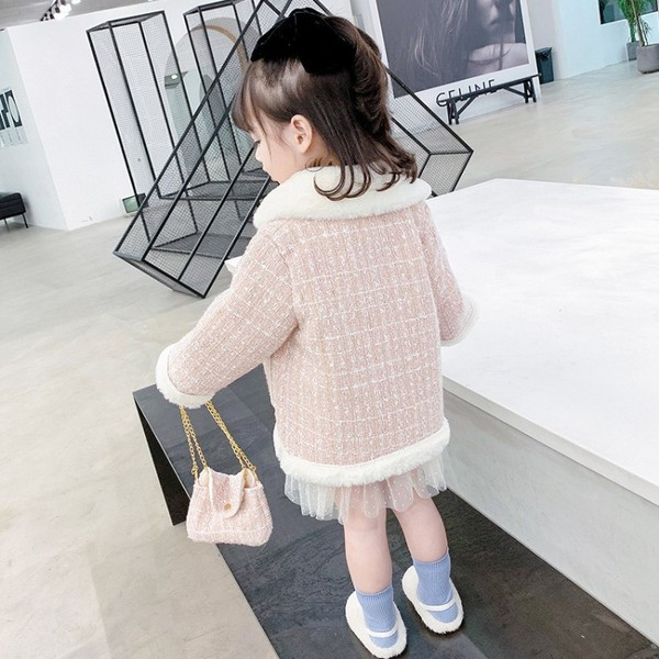 Ležerna dječja jakna s toplom postavom i džepovima pogodna za djevojčice