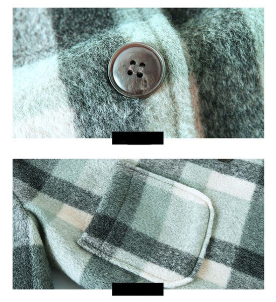 Novi model dječjeg kariranog kaputa na gumbe za djevojčice