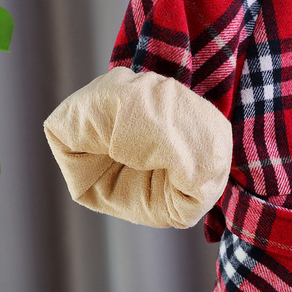 Ruuduline lastemantel tüdrukutele vöökohaga