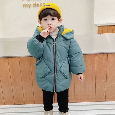 Pikk kapuutsiga ja lukuga laste jope poistele