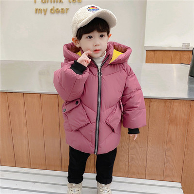 Pikk kapuutsiga ja lukuga laste jope poistele