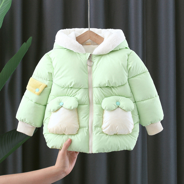 Παιδικό μοντέρνο χειμερινό μπουφάν με τρισδιάστατο στοιχείο στην κουκούλα