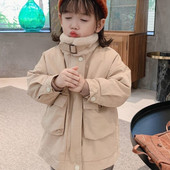 Dječja jakna s toplom postavom i džepovima za djevojčice