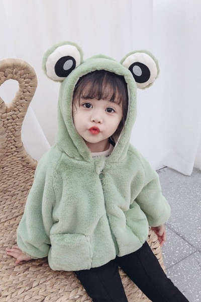 Παιδικό μπουφάν με τρισδιάστατα στοιχεία και φερμουάρ για κορίτσια