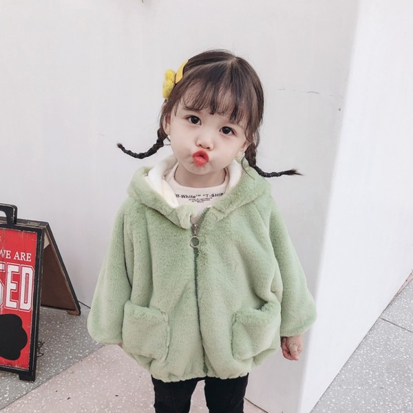 Παιδικό μπουφάν με τρισδιάστατα στοιχεία και φερμουάρ για κορίτσια