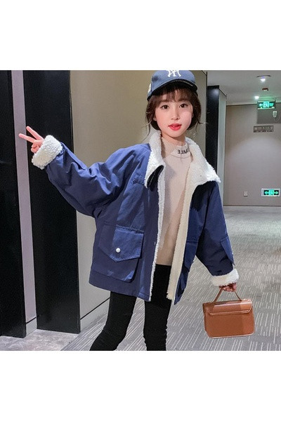 Φθινοπωρινό μπουφάν για κορίτσια - φαρδύ σχέδιο