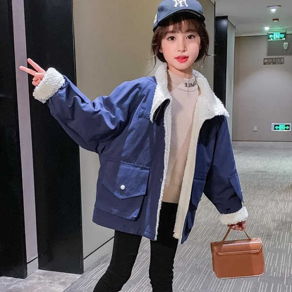 Φθινοπωρινό μπουφάν για κορίτσια - φαρδύ σχέδιο