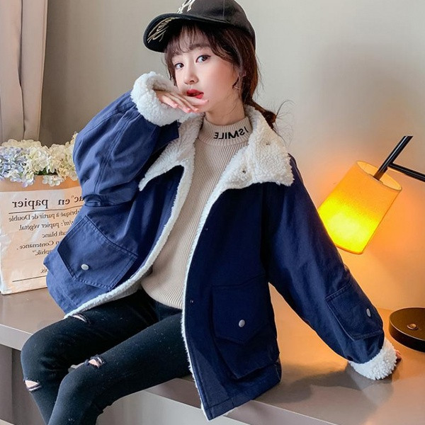 Φθινοπωρινό μπουφάν για κορίτσια - φαρδύ σχέδιο