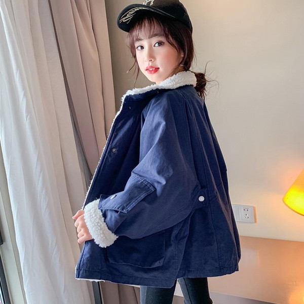 Φθινοπωρινό μπουφάν για κορίτσια - φαρδύ σχέδιο