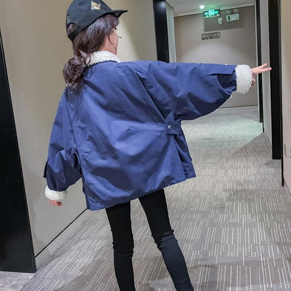 Φθινοπωρινό μπουφάν για κορίτσια - φαρδύ σχέδιο