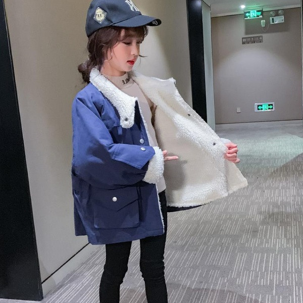 Φθινοπωρινό μπουφάν για κορίτσια - φαρδύ σχέδιο