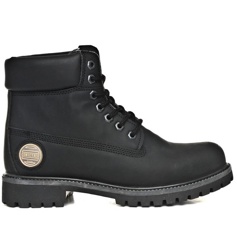 Класически изчистени зимни мъжки боти с топъл хастар CTR 369 Черни