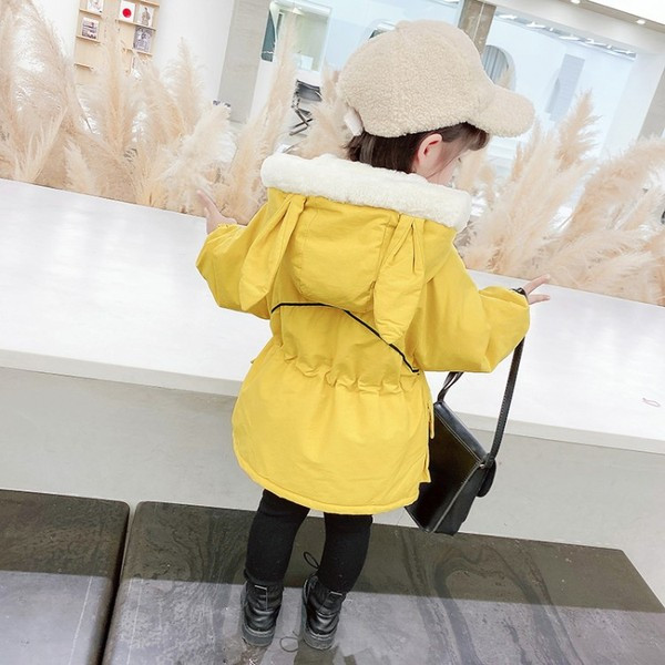 Καθημερινό παιδικό μπουφάν με κουκούλα και κορδόνια για κορίτσια