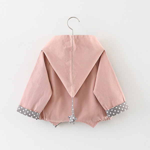 Moderna dječja jakna s kapuljačom za djevojčice - u žutoj i ružičastoj boji