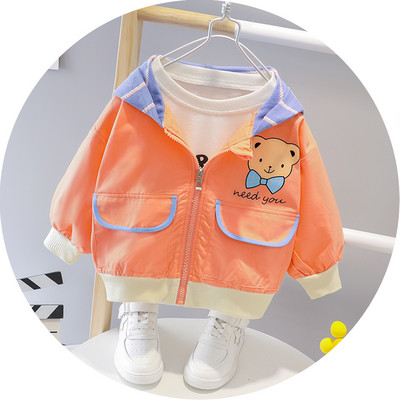 Jauna modeļa bērnu jaka ar kapuci un apdruku - piemērota meitenēm un zēniem