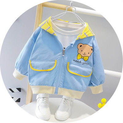 Jauna modeļa bērnu jaka ar kapuci un apdruku - piemērota meitenēm un zēniem