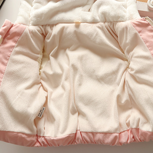 Παιδικό μοντέρνο χειμερινό μπουφάν με τρισδιάστατο στοιχείο στην κουκούλα