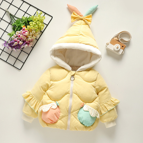 Παιδικό μοντέρνο χειμερινό μπουφάν με τρισδιάστατο στοιχείο στην κουκούλα